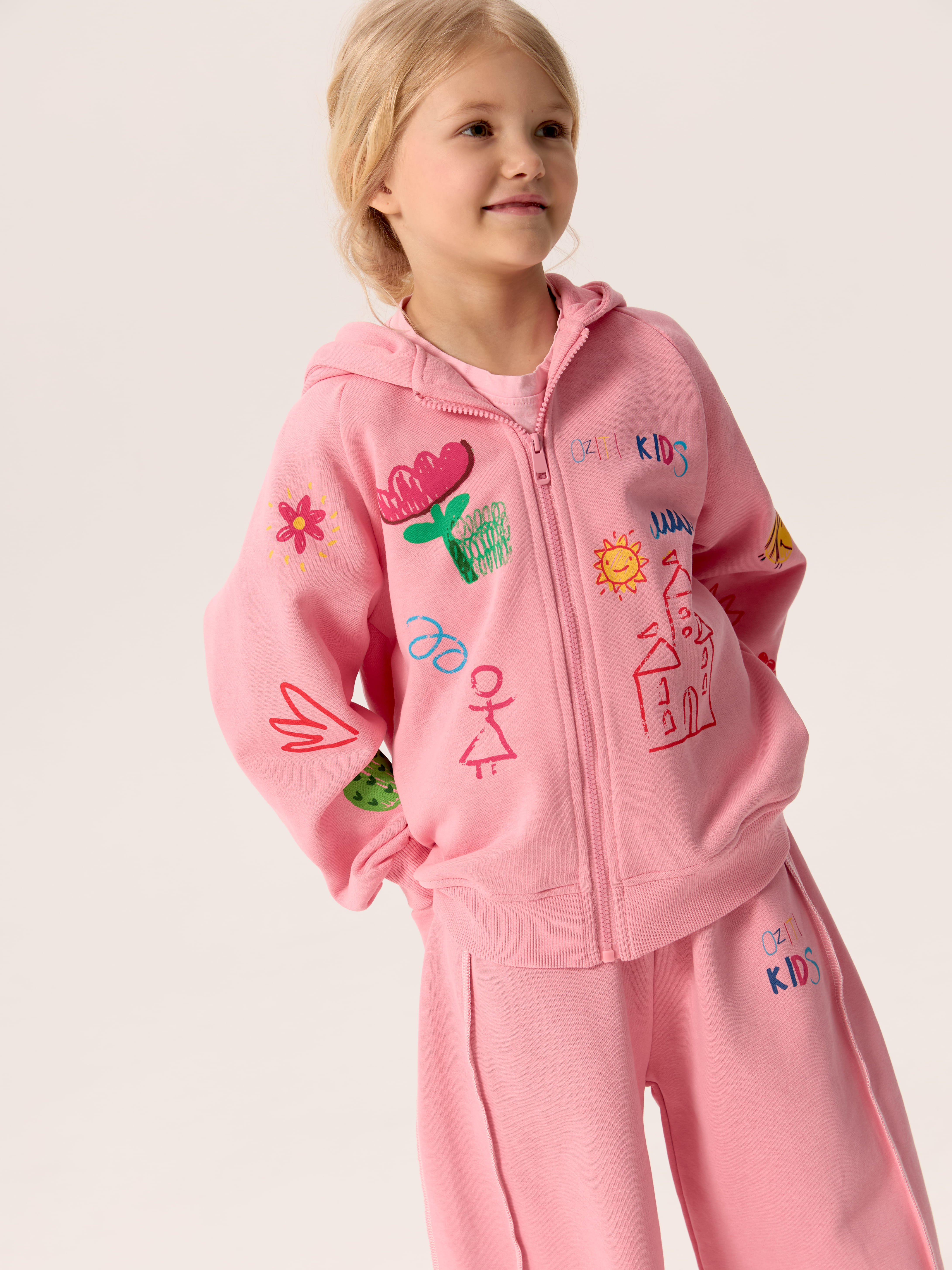Толстовка OZITI KIDS ok010262/розовый - фото 1