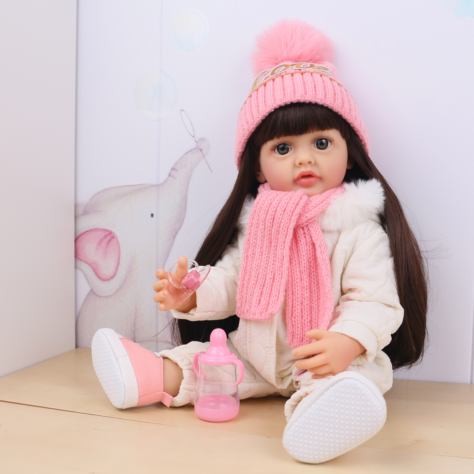 Кукла классическая QA BABY Реборн большая девочка Эстель высота 55 см KD22917B - фото 24