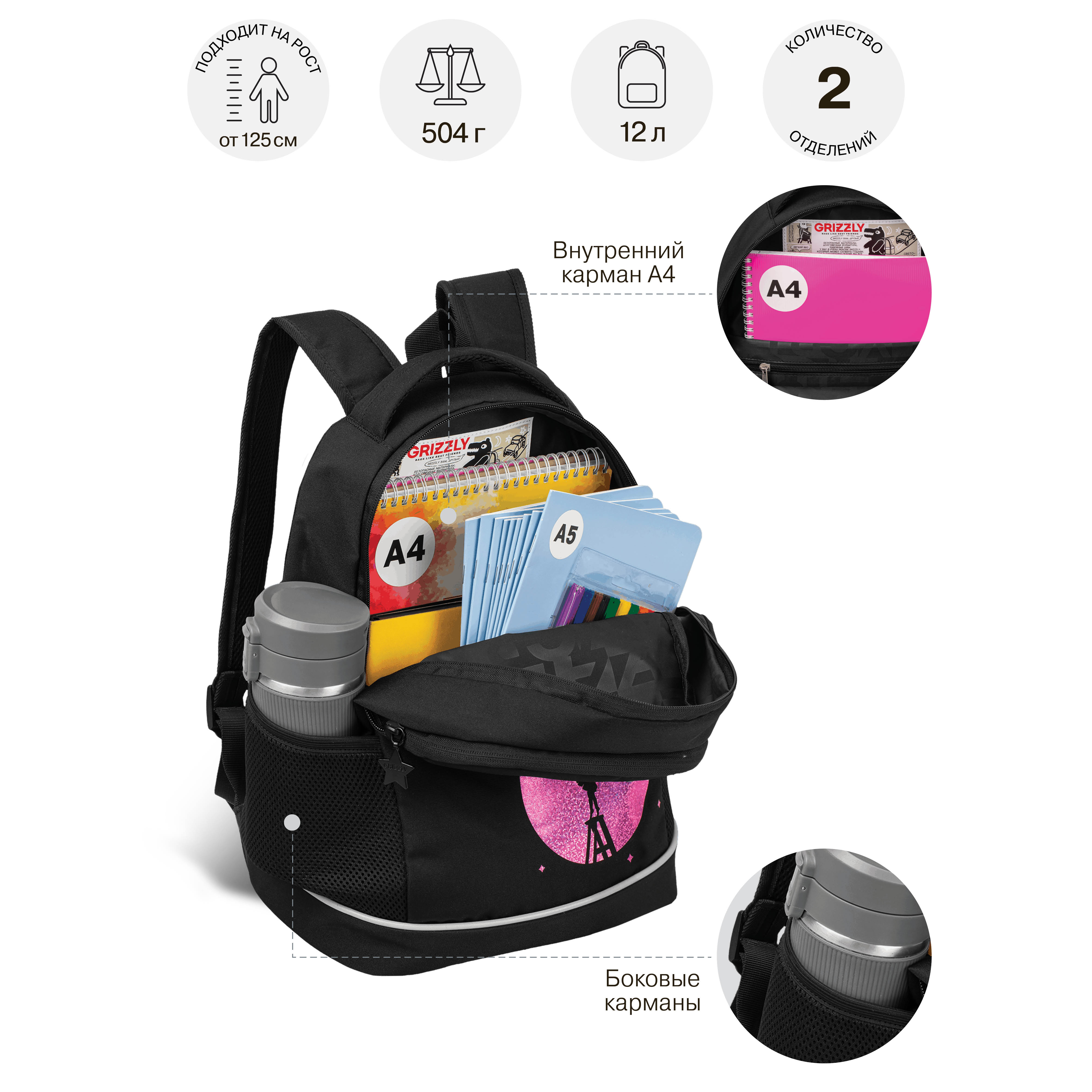 Рюкзак Grizzly для девочки - фото 7
