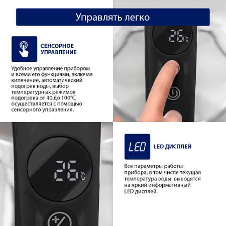 Электрочайник STINGRAY ST-KT3001A черный стеклянный