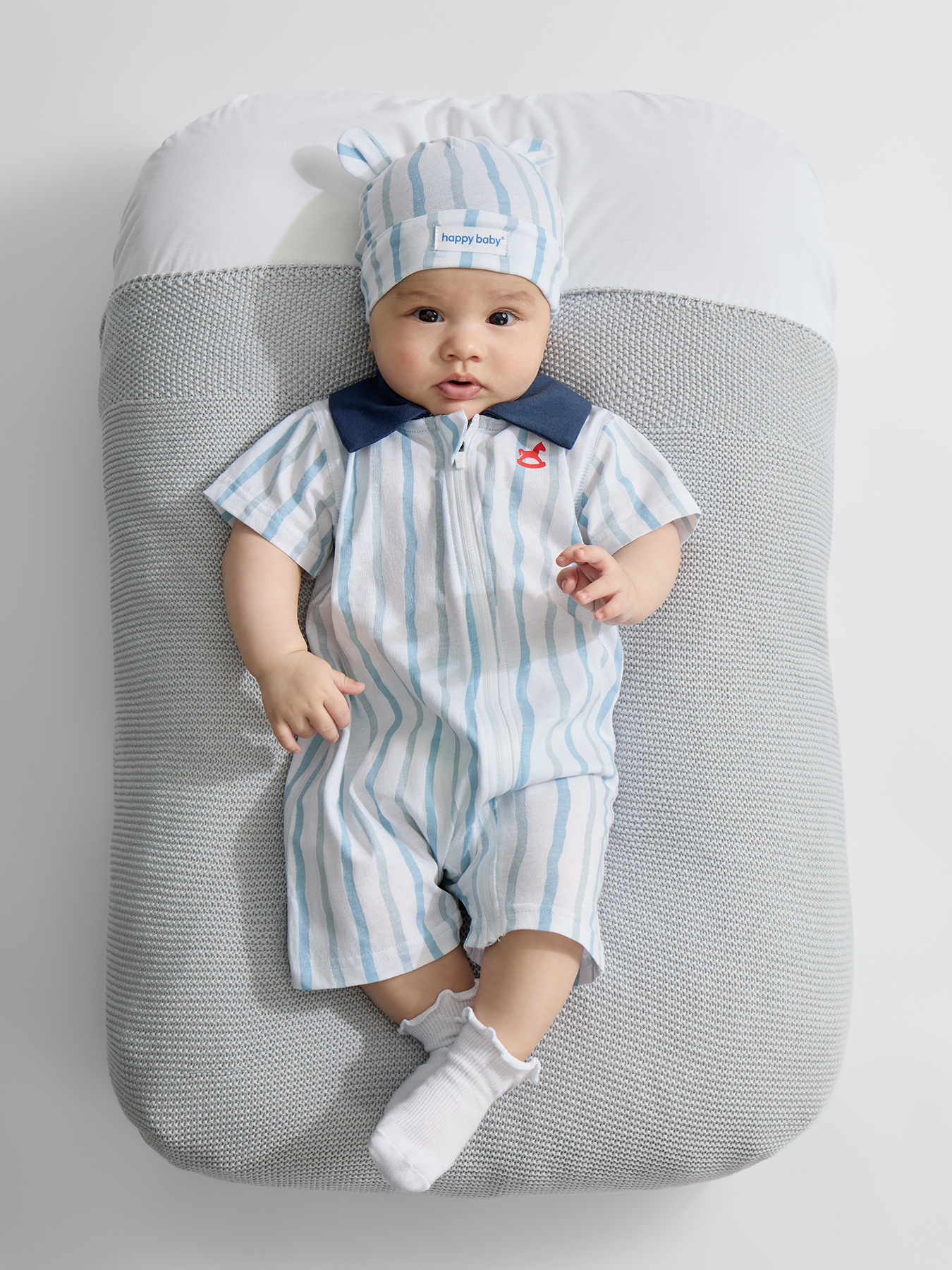 Шапочка 2 шт Happy Baby 90148-0_white-blue - фото 7