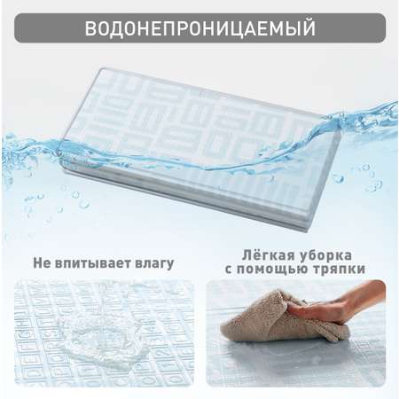 Детский коврик MIKMEL Premium складной игровой развивающий двусторонний для ползания 180х200 см Небо Геометрия