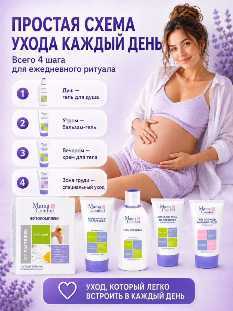 Уход за телом Деликатный Mama Com.fort Фитокомплекс увлажняющий от растяжек - фото 3