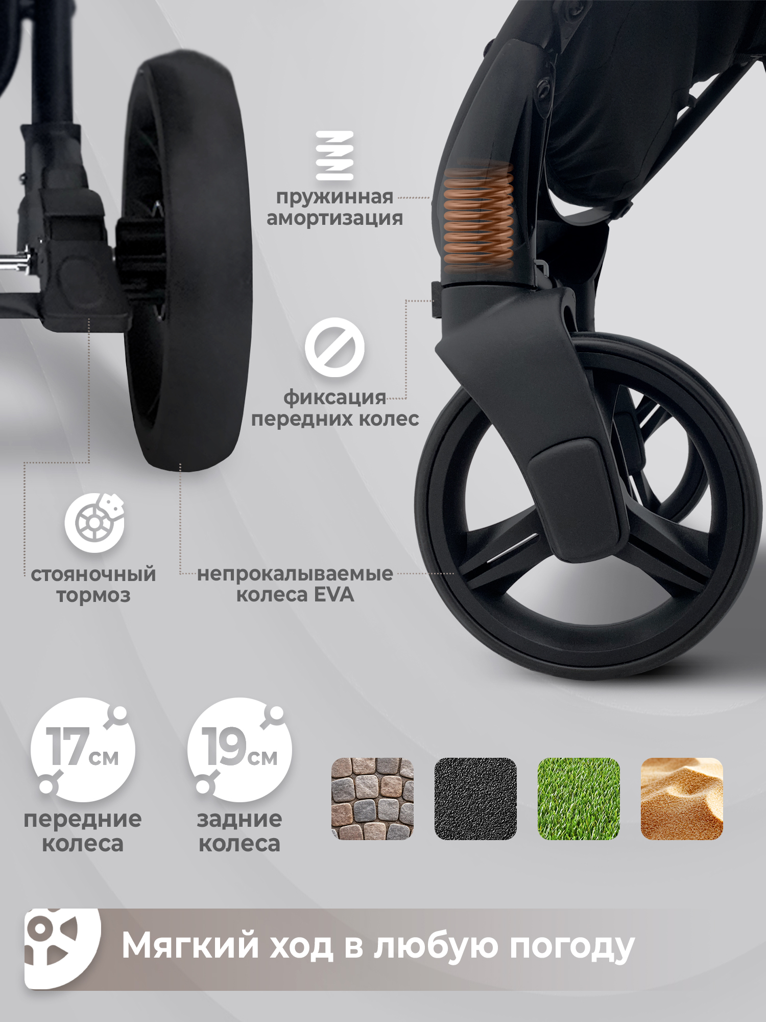 Коляска прогулочная Sweet Baby Rapido серый - фото 7