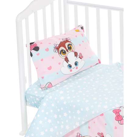 Комплект постельного белья Lemony kids Pretty Голубой/розовый 3 предмета