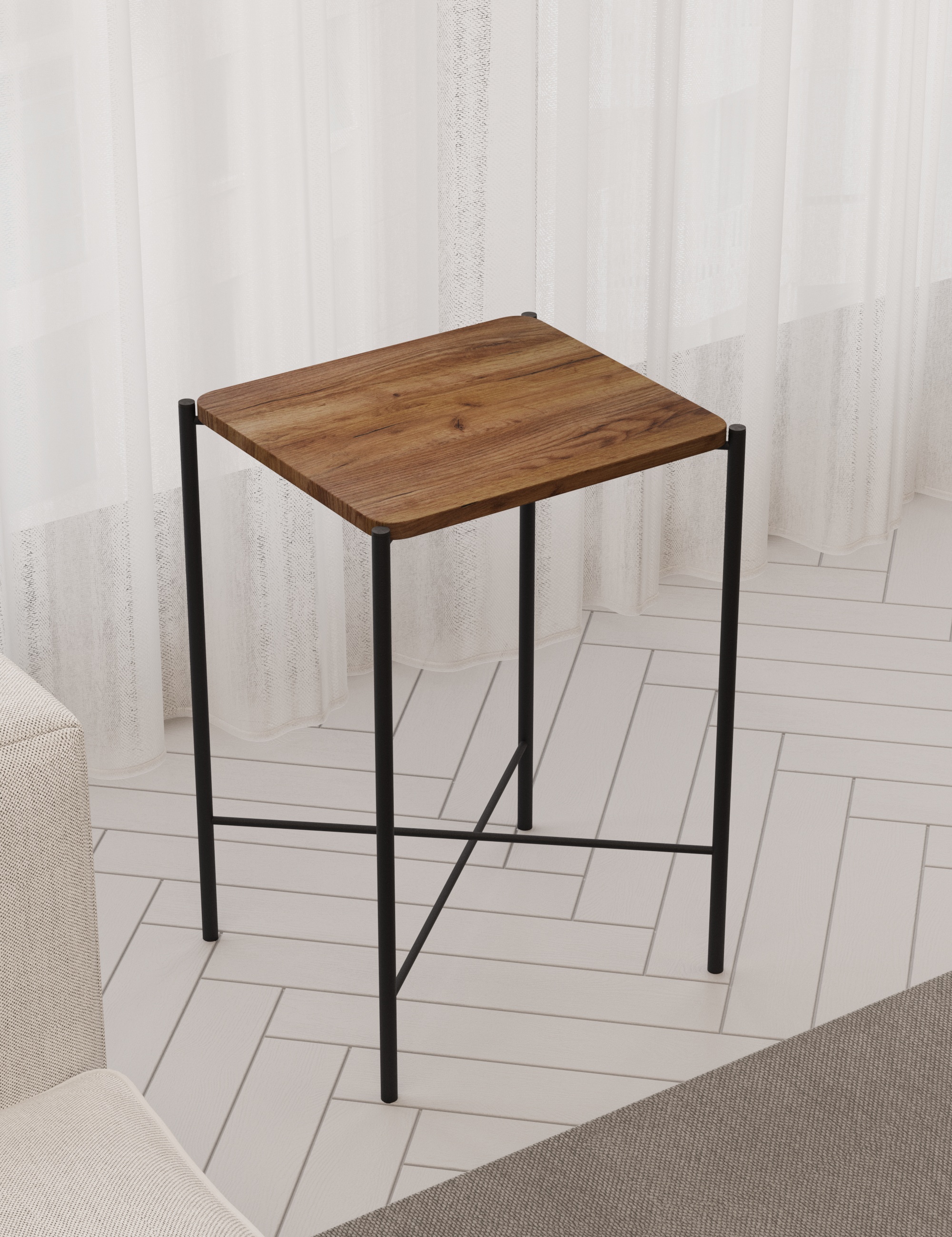 Стол журнальный SLINE Лори Вяз браун - фото 1