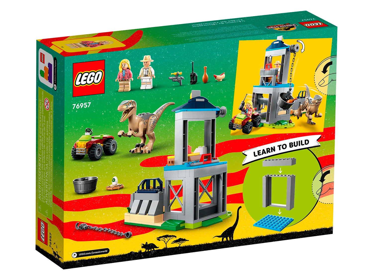 Конструктор LEGO Jurassic World Побег Велоцираптора блочный - фото 9