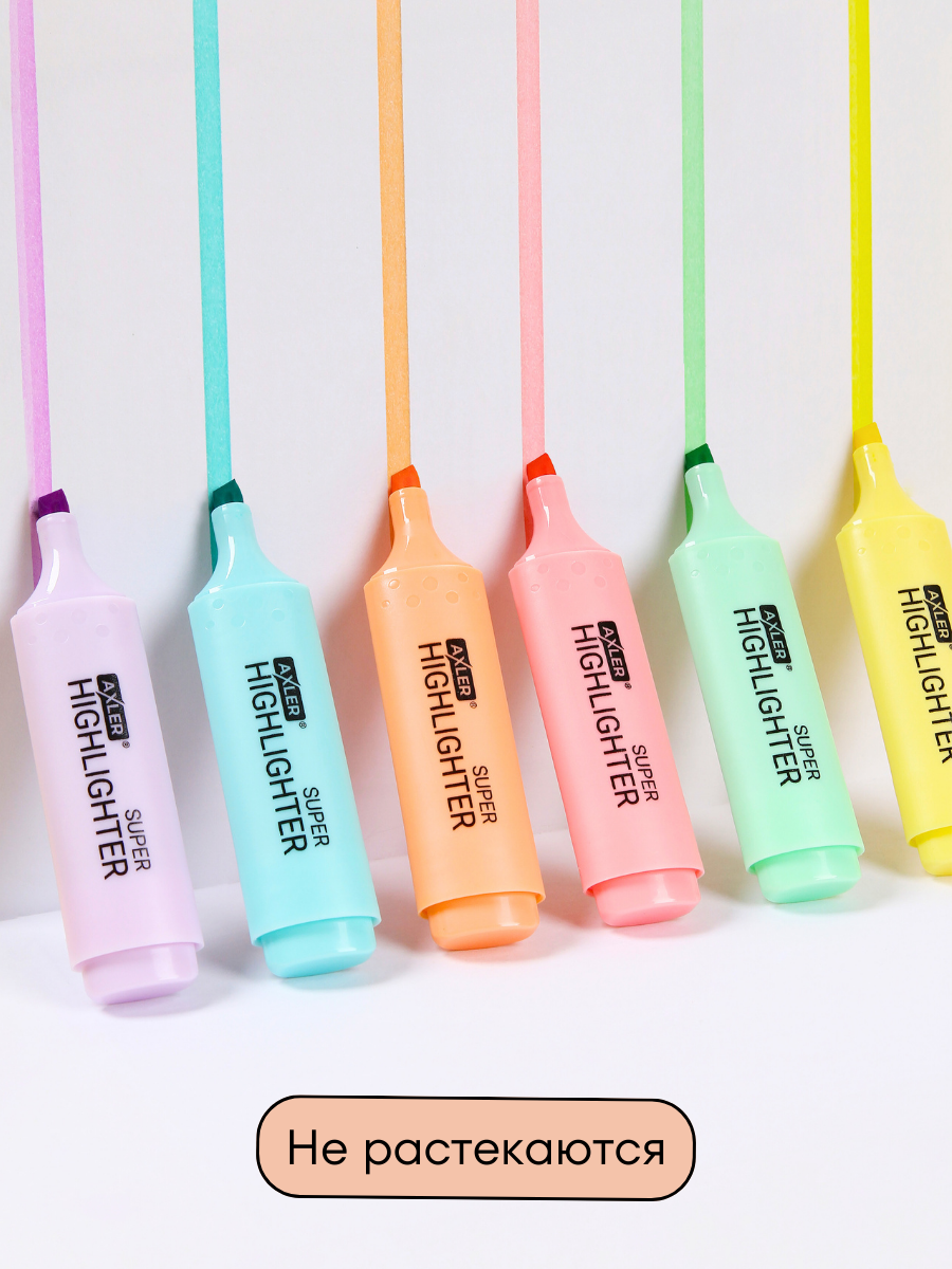 Текстовыделители AXLER 6 шт. - фото 7