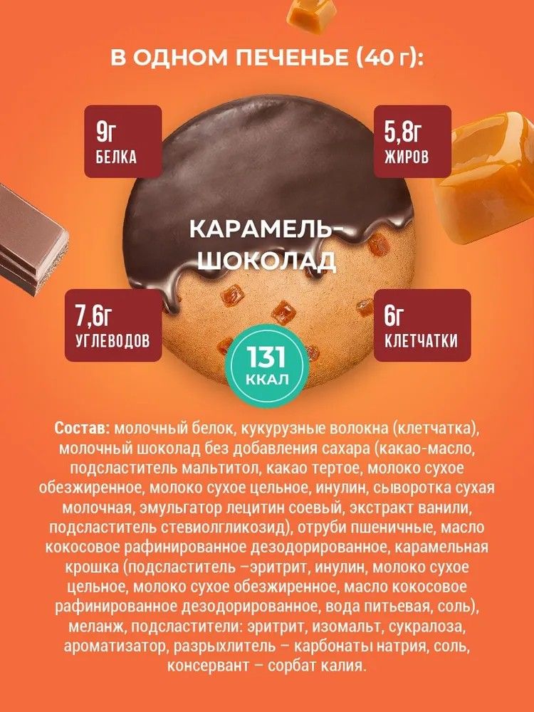 Протеиновое печенье в шоколаде Sporty Ассорти, 9 шт х 40 г, без сахара - фото 5