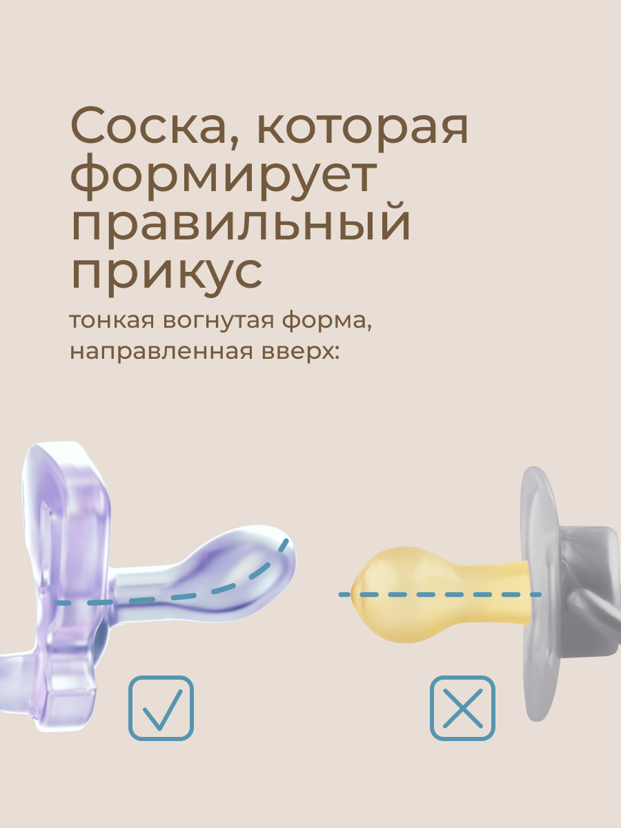 Пустышка ROXY-KIDS силикон ортодонтическая от 0 мес. 2 шт. - фото 4