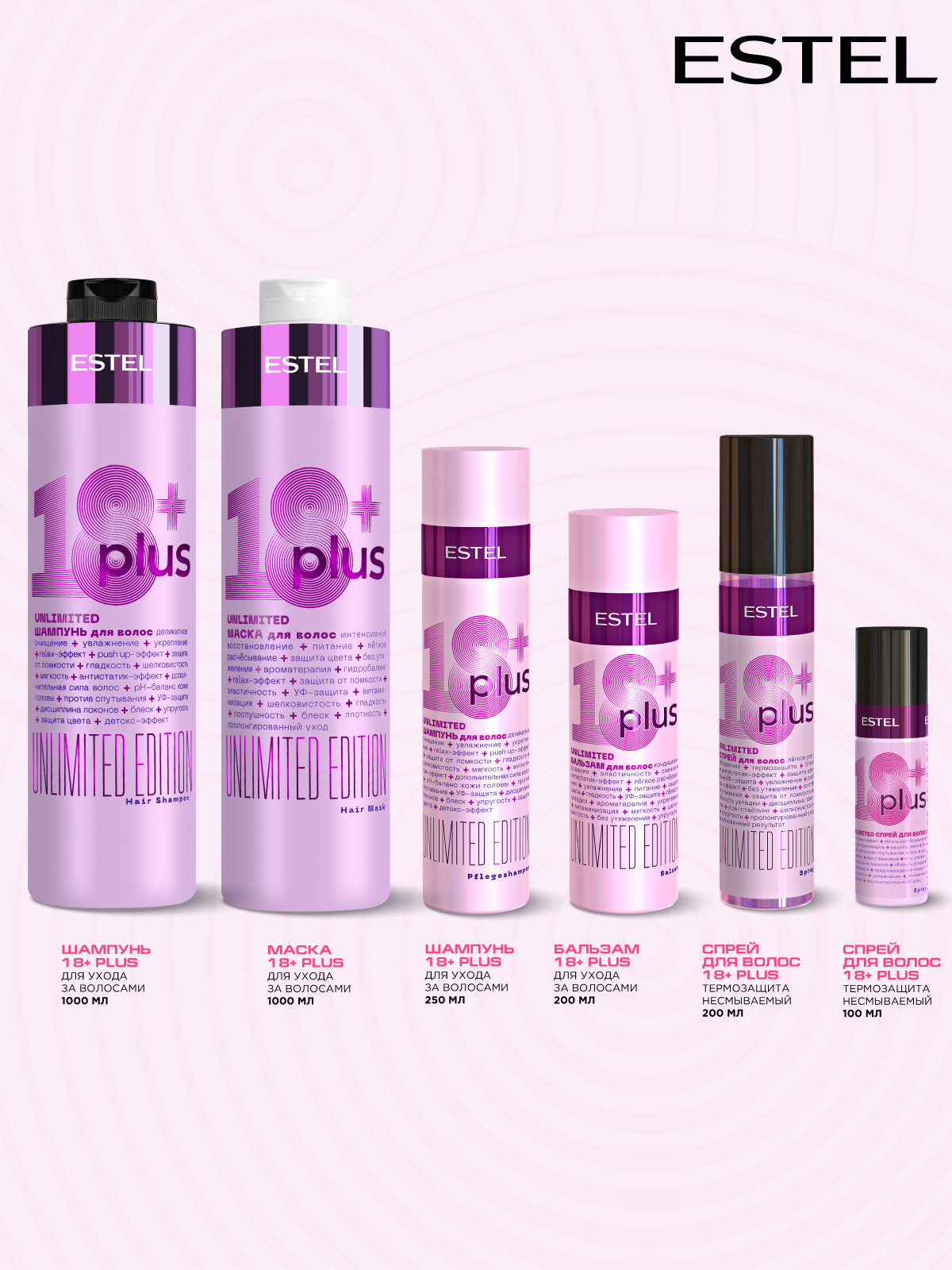Увлажняющий спрей ESTEL 18+ PLUS термозащита для волос лёгкое расчёсывание 200 мл - фото 8