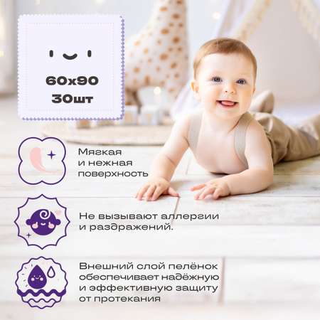 Пелёнки одноразовые Ikuji 60х90 см 30 шт.