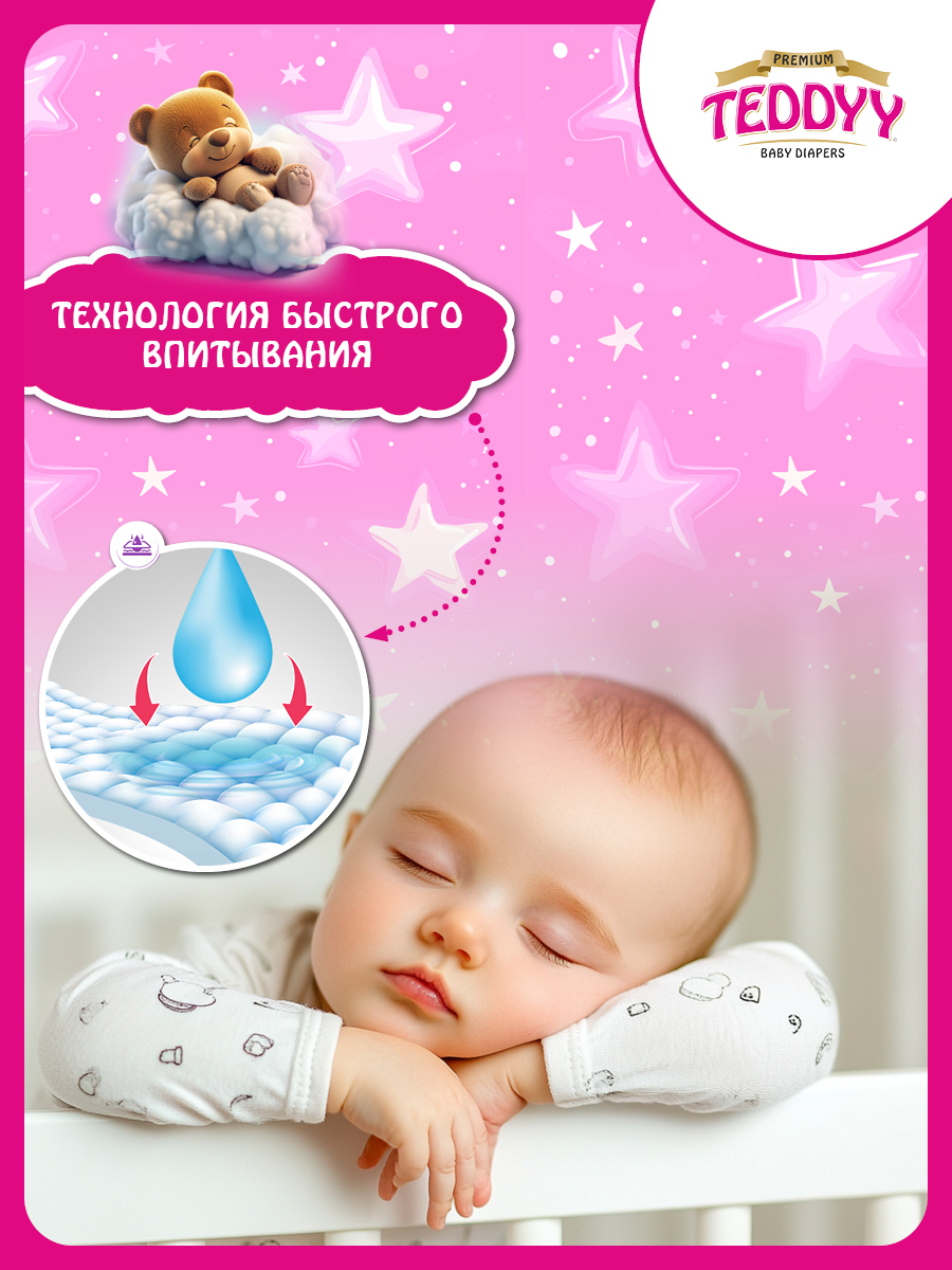 Подгузники Teddy Baby Premium S 48 шт. - фото 9