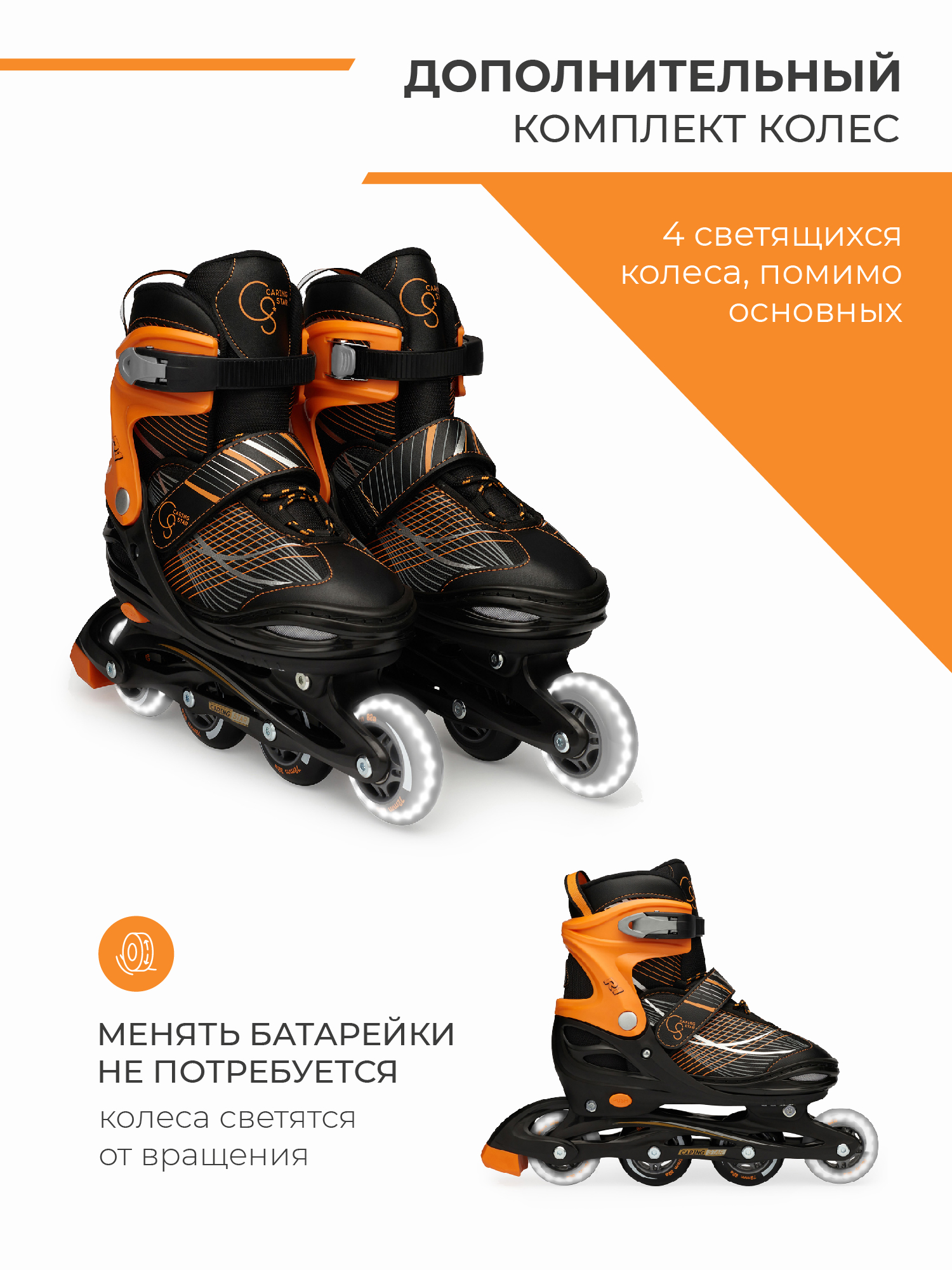 Роликовые коньки CARING STAR 38-41 - фото 3