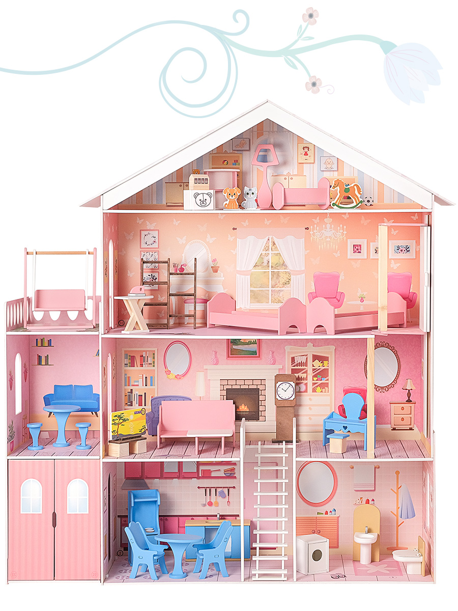 Домик для кукол PAREMO 120 см с мебелью PD316-02 - фото 11