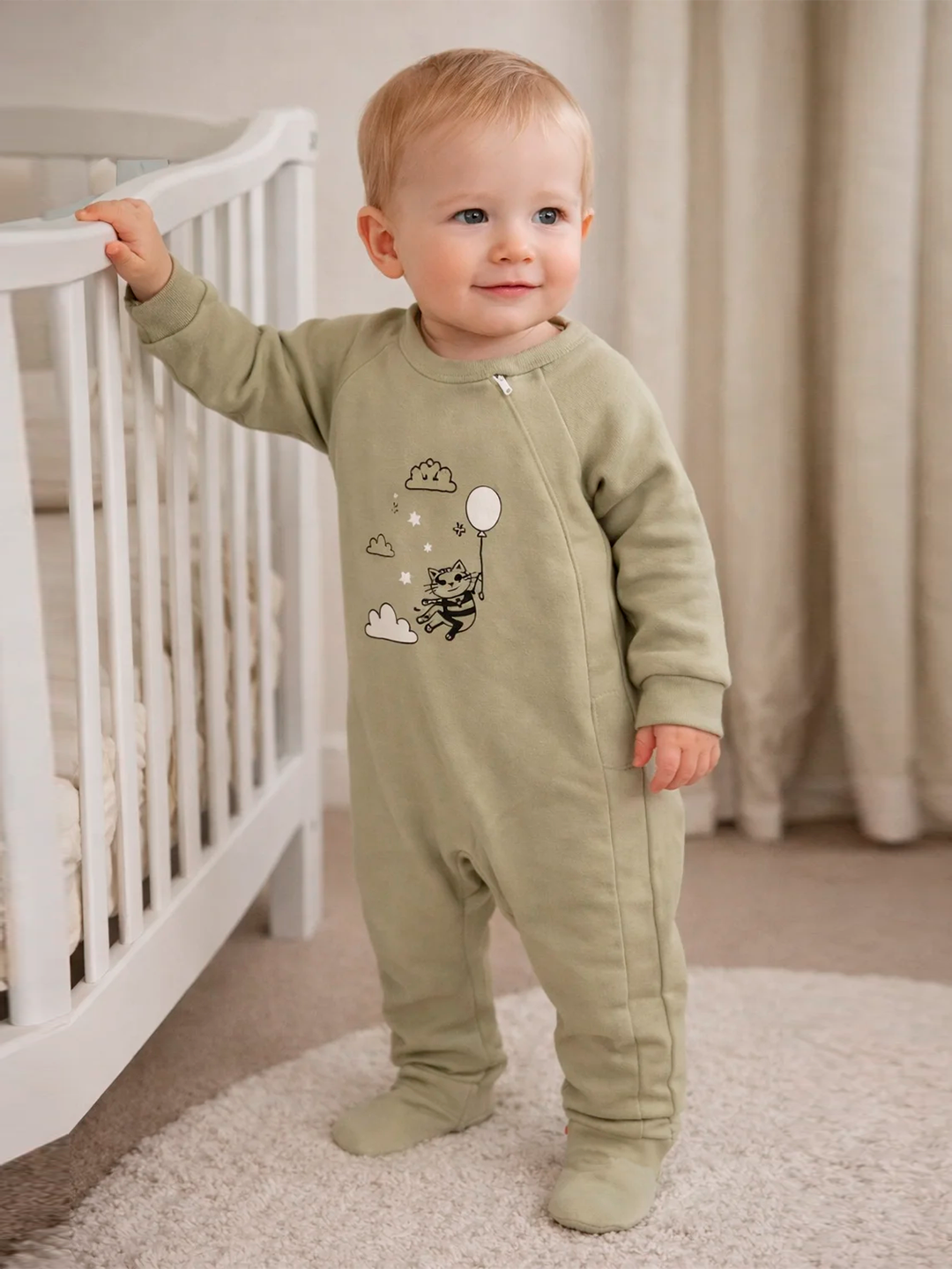 Изображение товара Комбинезон для новорожденных Совенок Дона 74 с молнией и лапкой