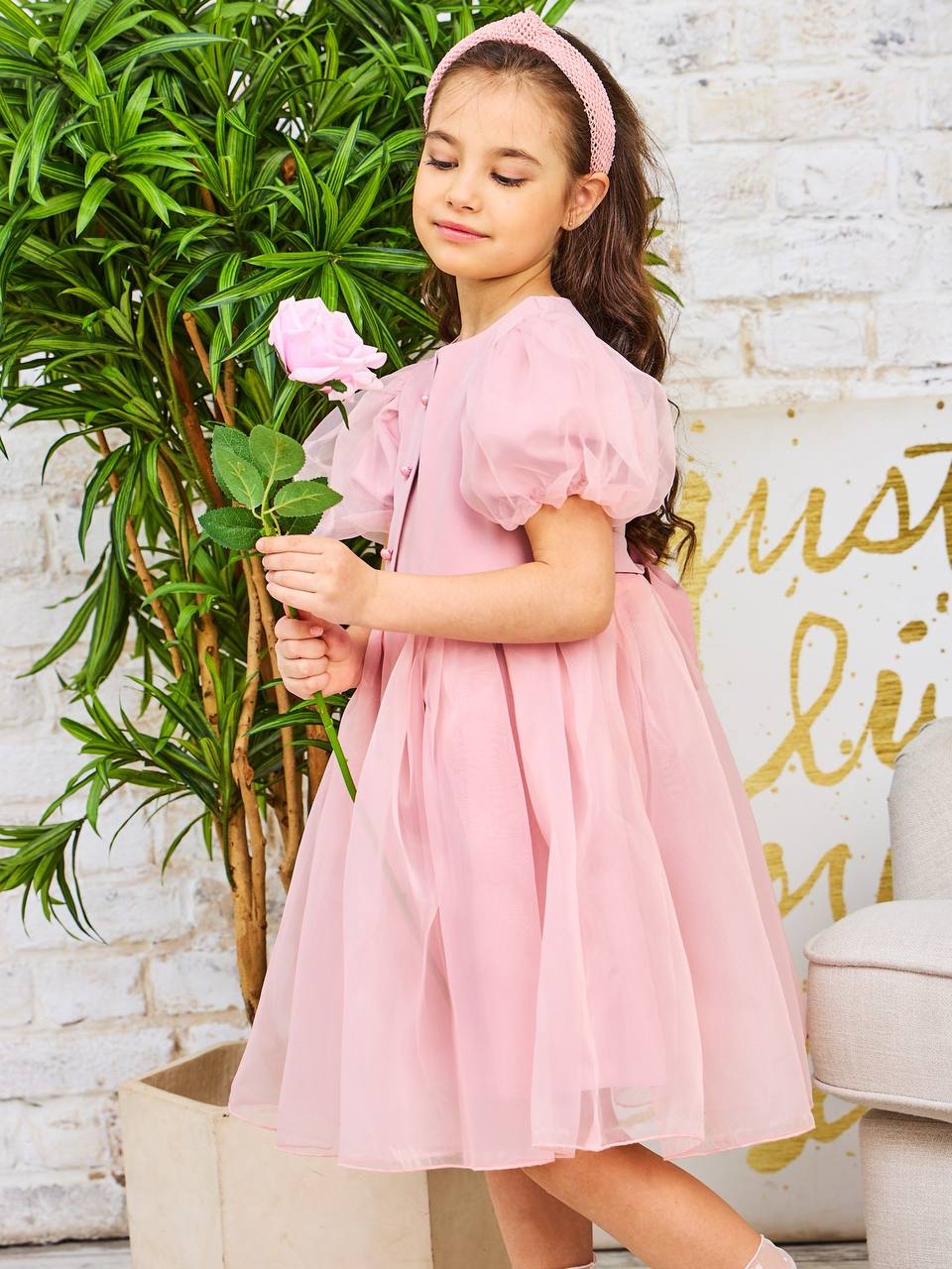 Платье Sofisha kids Plat.organza.pink - фото 3