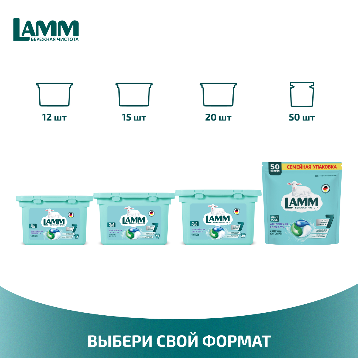 Капсулы для стирки LAMM Альпийская Свежесть 50шт - фото 8