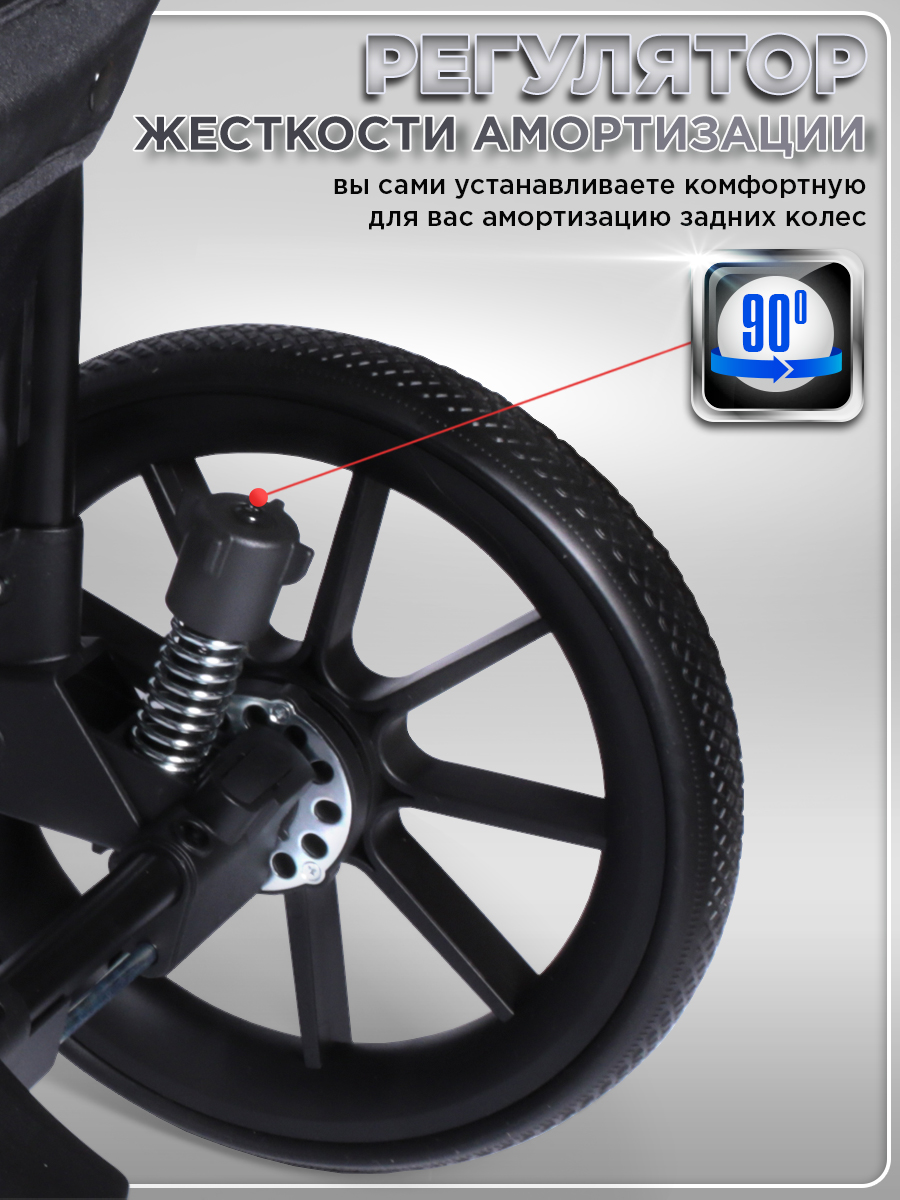 Коляска прогулочная BabyCare Venga Серый Меланж серый - фото 4