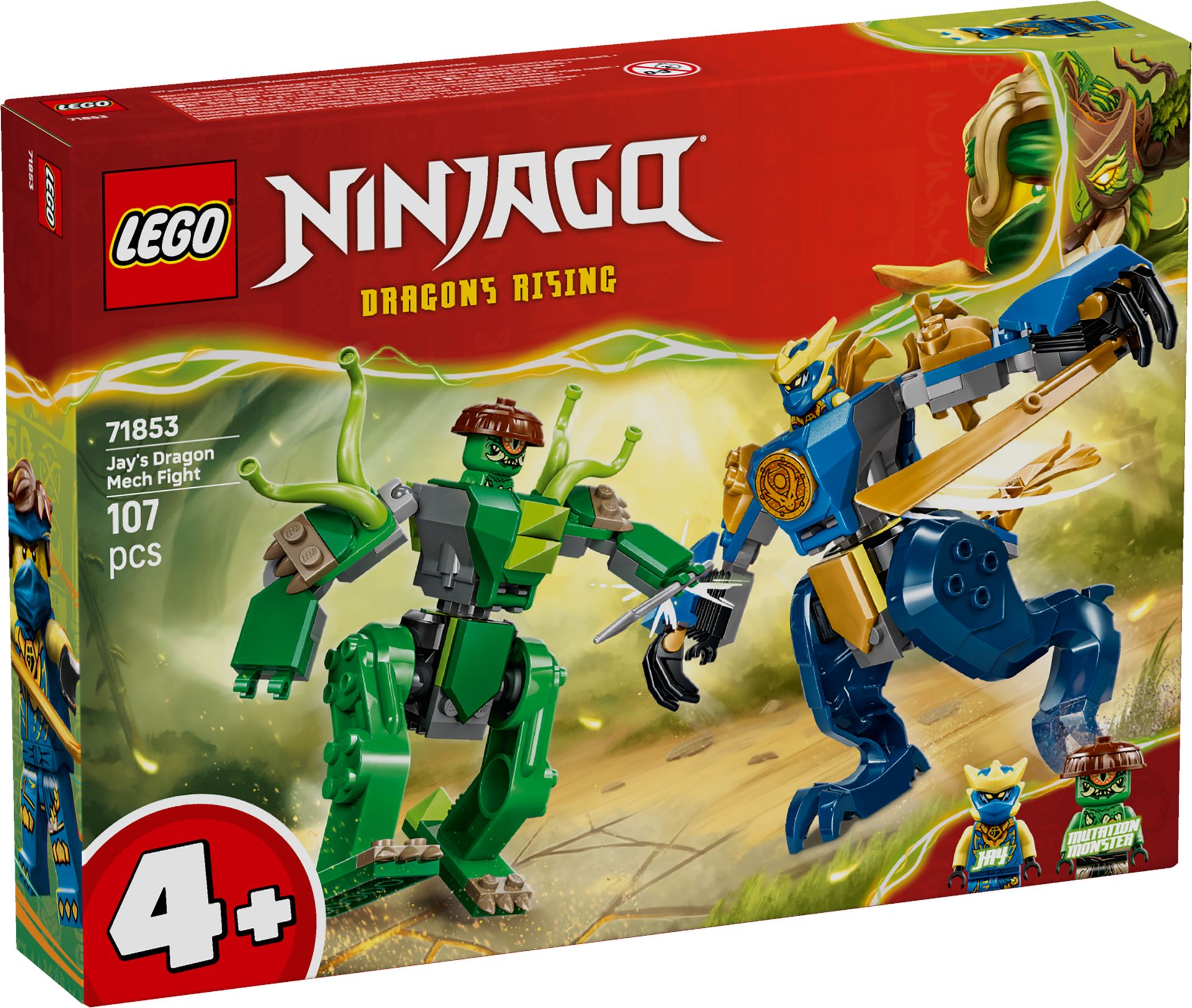 Конструктор LEGO NINJAGO Битва робота дракона Джея 107 дет. - фото 1