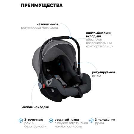 Коляска трансформер JOVOLA RAPID свет. серый-т. серый серый