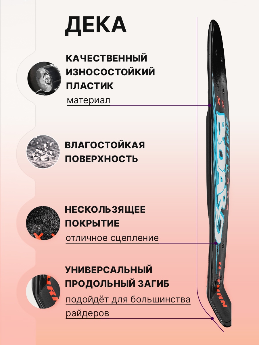 Скейтборд U-TURN 56 см - фото 4