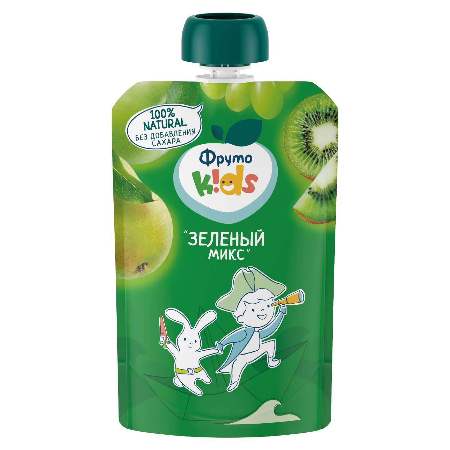 Пюре ФрутоKids яблоко-груша- виноград-киви 90г с 9месяцев - фото 1
