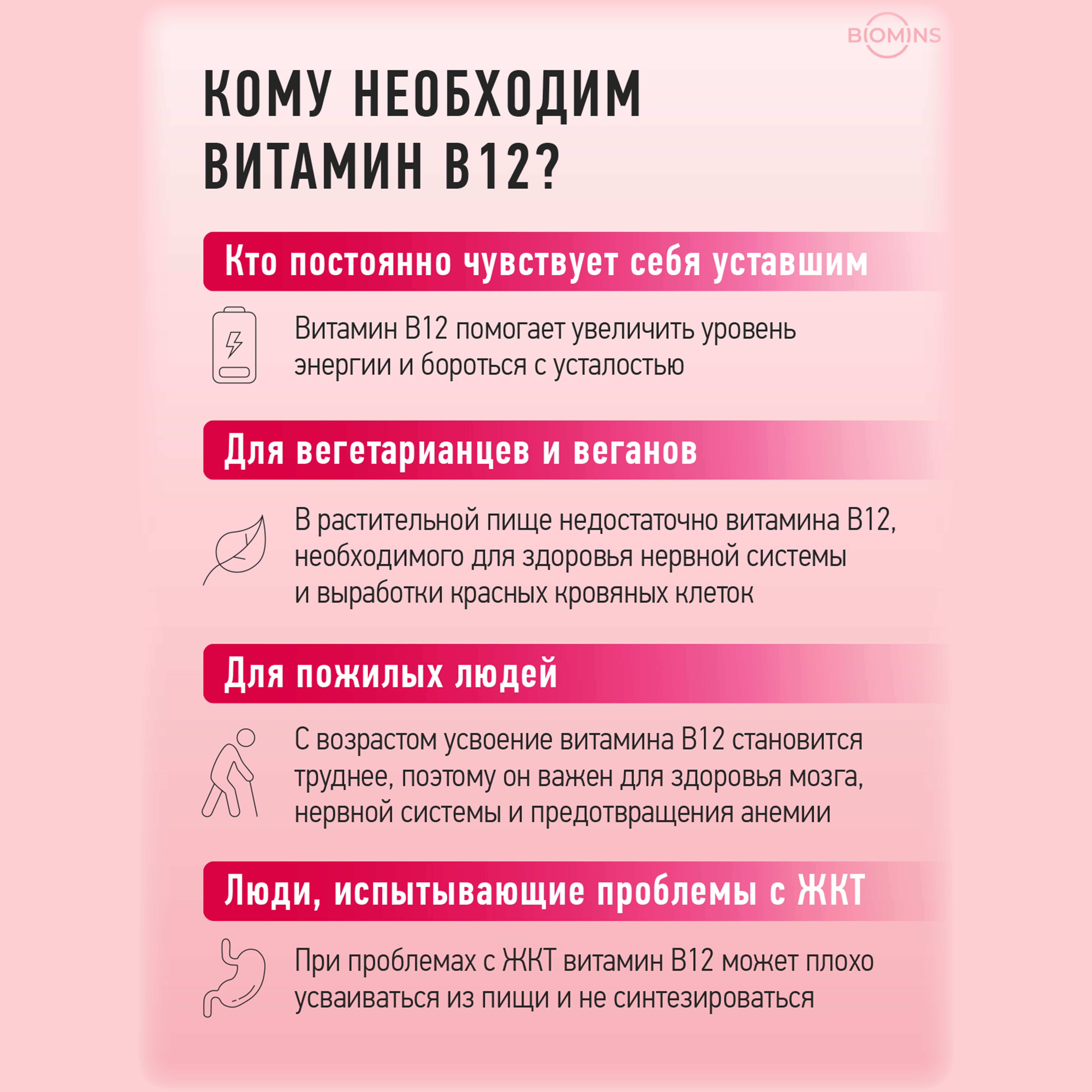 Витамин В12 Biomins Витамин б12 «Актив 2 в 1» метилкобаламин + аденозилкобаламин - фото 3