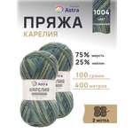 Пряжа для вязания Astra Premium карелия носочная шерсть нейлон 100 гр 400 м цвет 1004 2 мотка