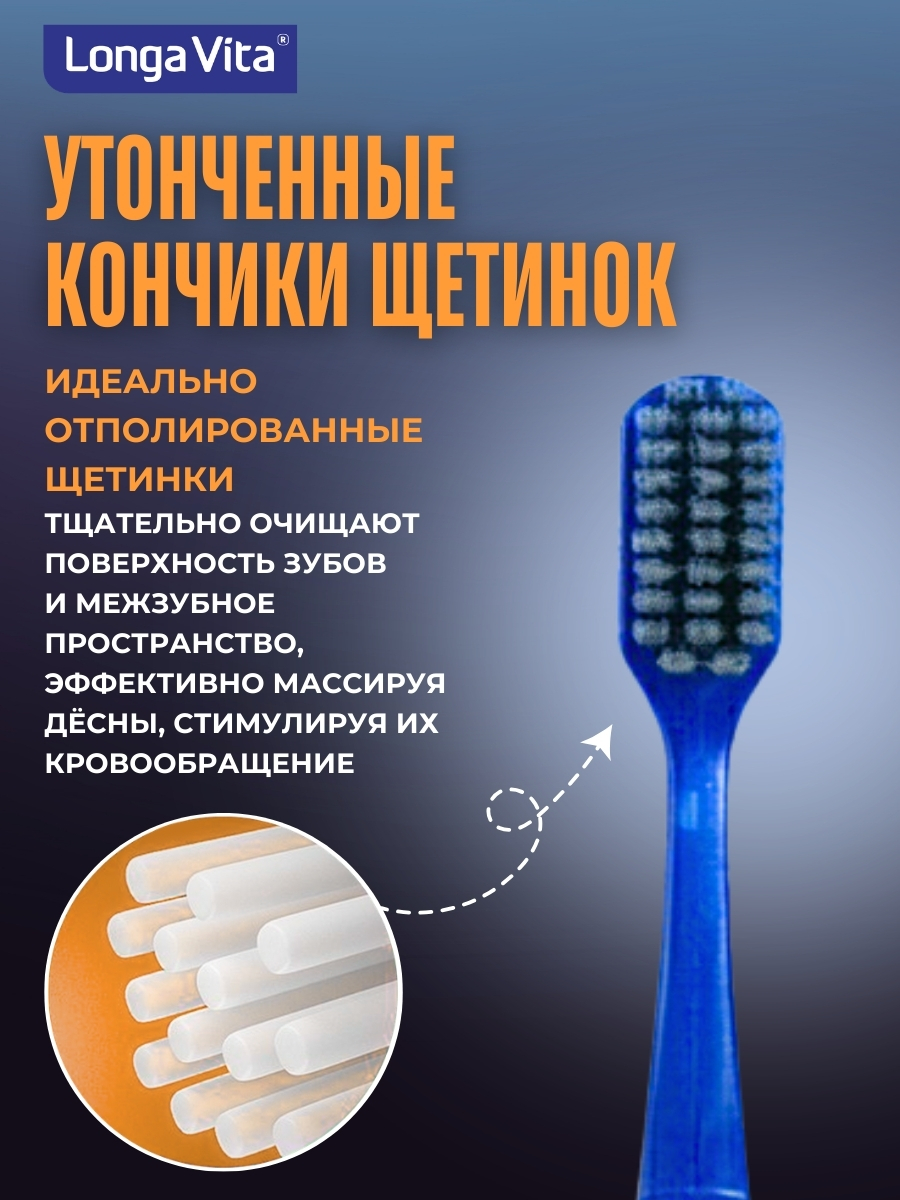 Зубная щетка классическая LONGA VITA - фото 3