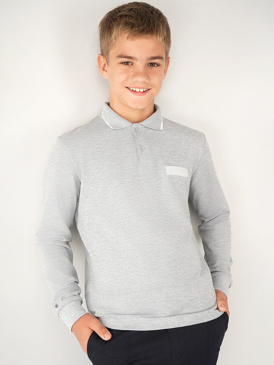 Рубашка-поло HappyFox HF77146серыймеланж.с.белой.полоской - фото 1