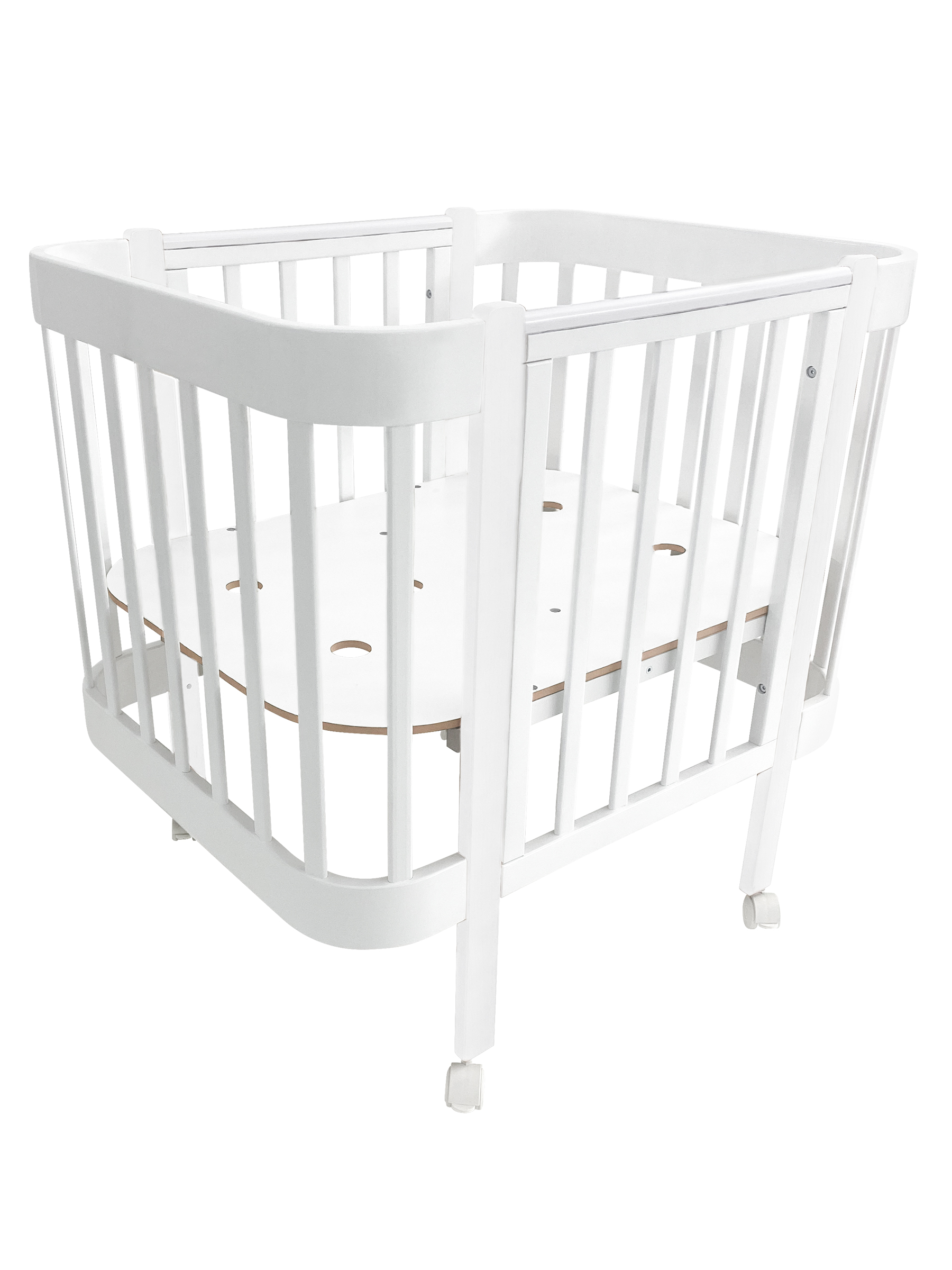 Детская кроватка Ingo Italiano Baby IN-06 4 в 1 белый, белый, продольный маятник - фото 6