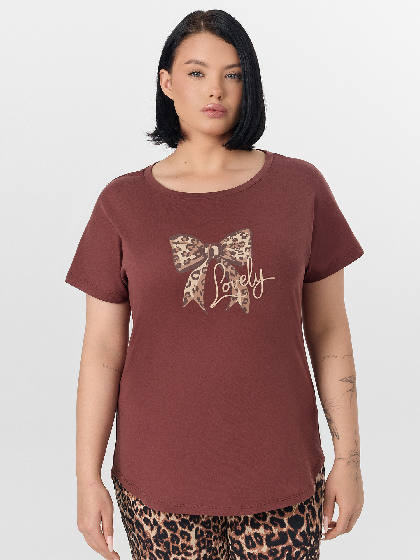 Пижама Mark Formelle (Марк Формэль) 592300/горячий шоколад +леопард на песочном - фото 3