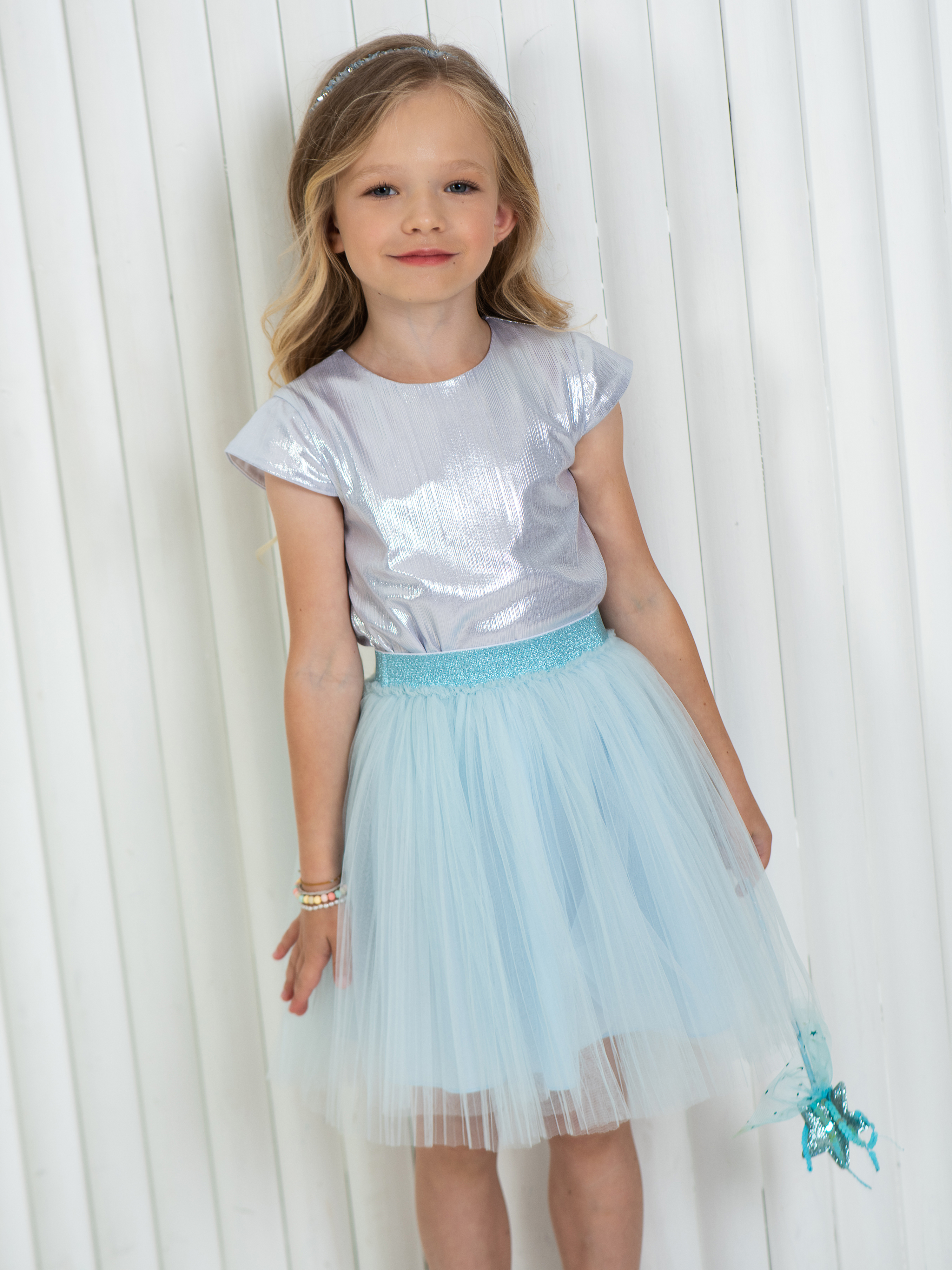 Юбка LisaWeta S-142 голубой - фото 3