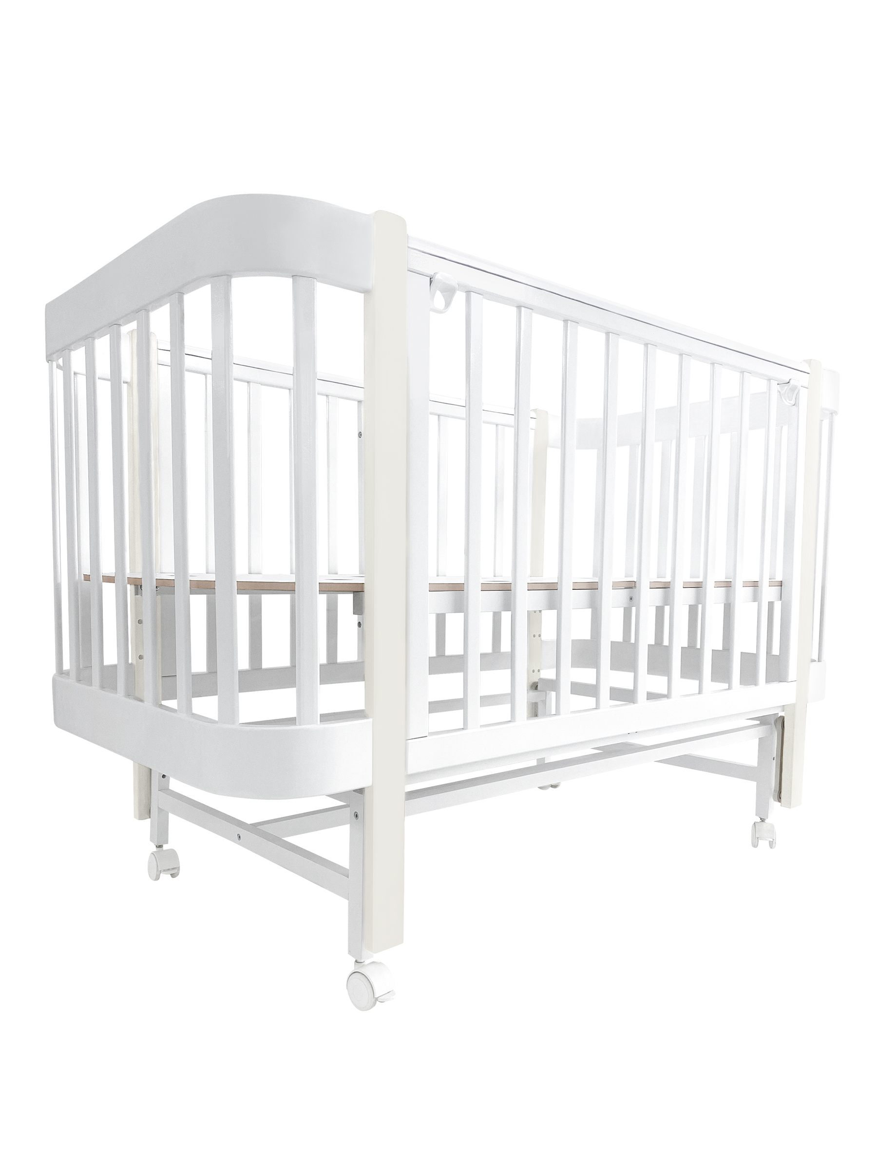 Детская кроватка Ingo Italiano Baby IN-06 4 в 1 белый кашемир, продольный маятник - фото 1