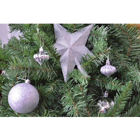 Набор украшений с верхушкой SXMas 18 предметов цвет серый