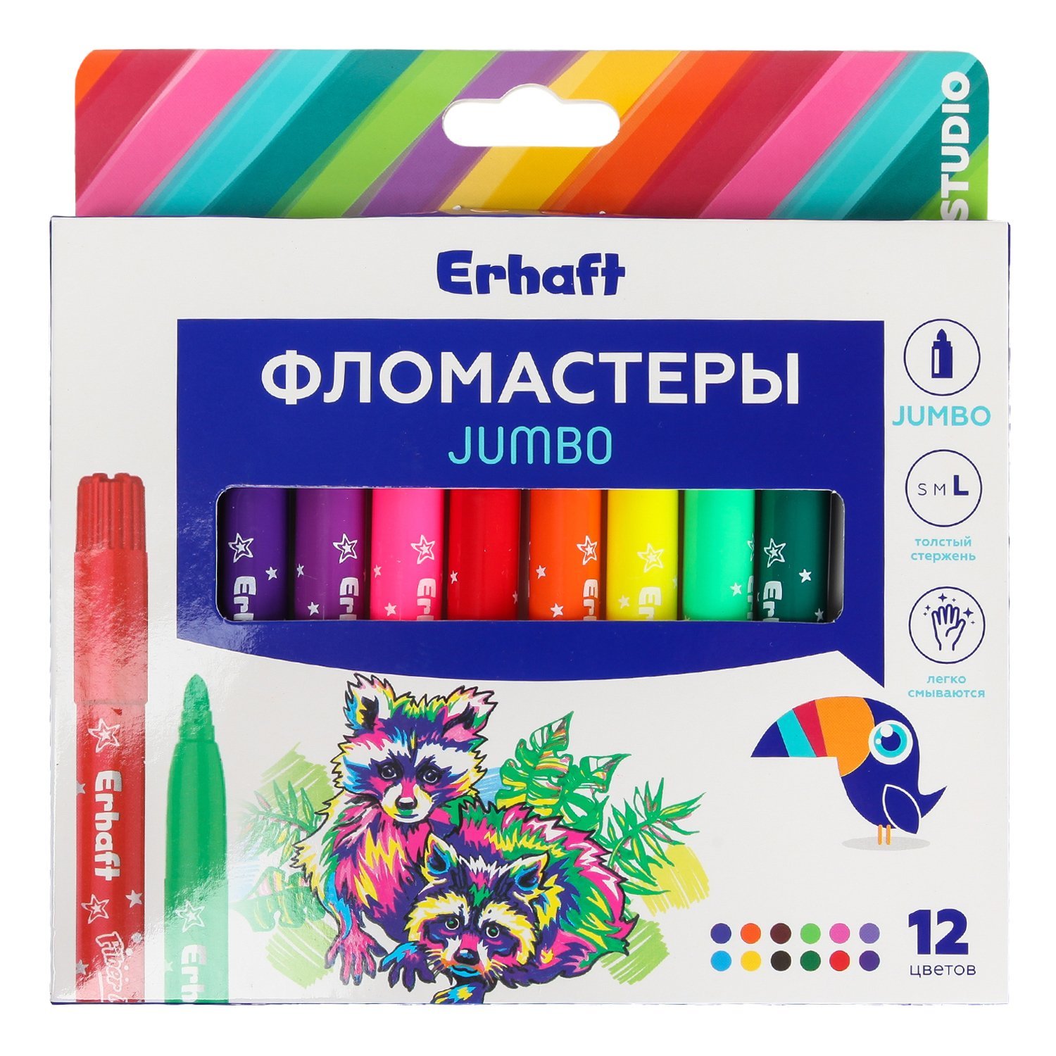 Фломастеры Erhaft 12 цв. - фото 1