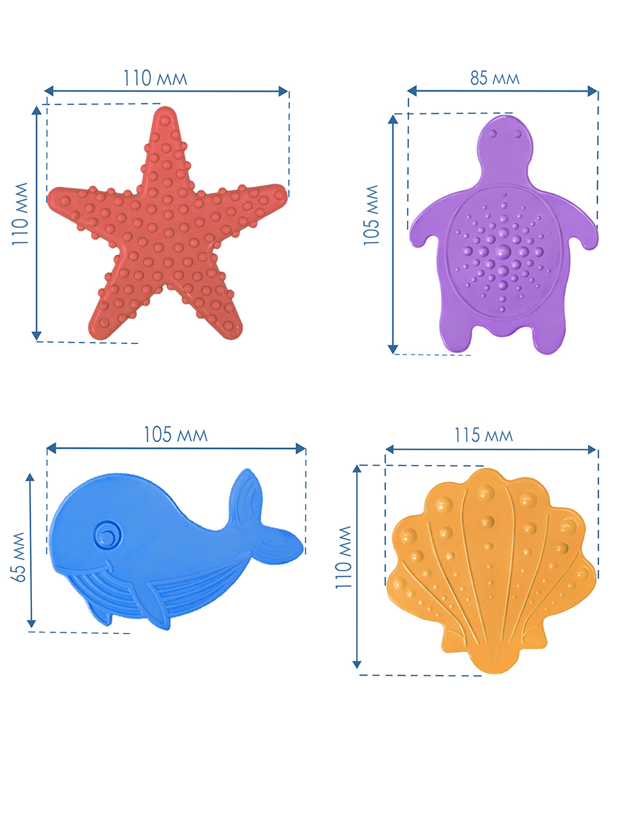 Коврик для ванной VILINA 14.5 x 16 см 4 шт. - фото 7