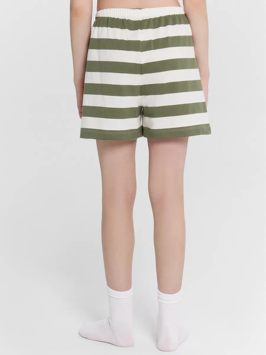 Пижама Mark Formelle (Марк Формэль) 567727/оливковая полоска на бежевом +печать - фото 10