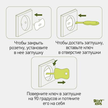 Заглушка для розеток ROXY-KIDS 8 шт цвет белый