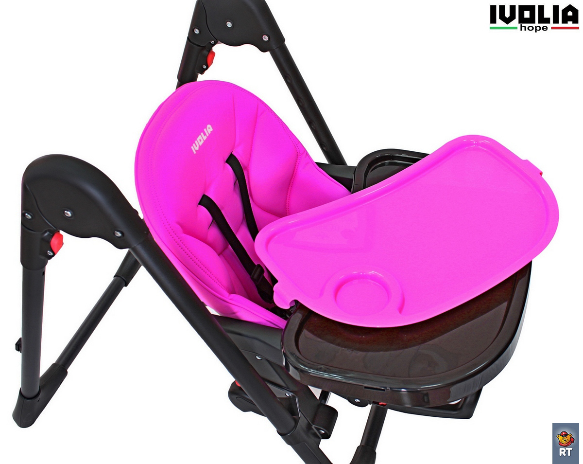 Стульчик для кормления Ivolia HOPE 01 2 колеса pink трансформер - фото 10