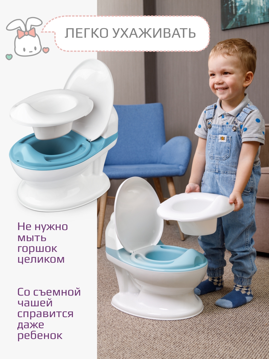 Горшок KidWick Панда музыкальный голубой - фото 7