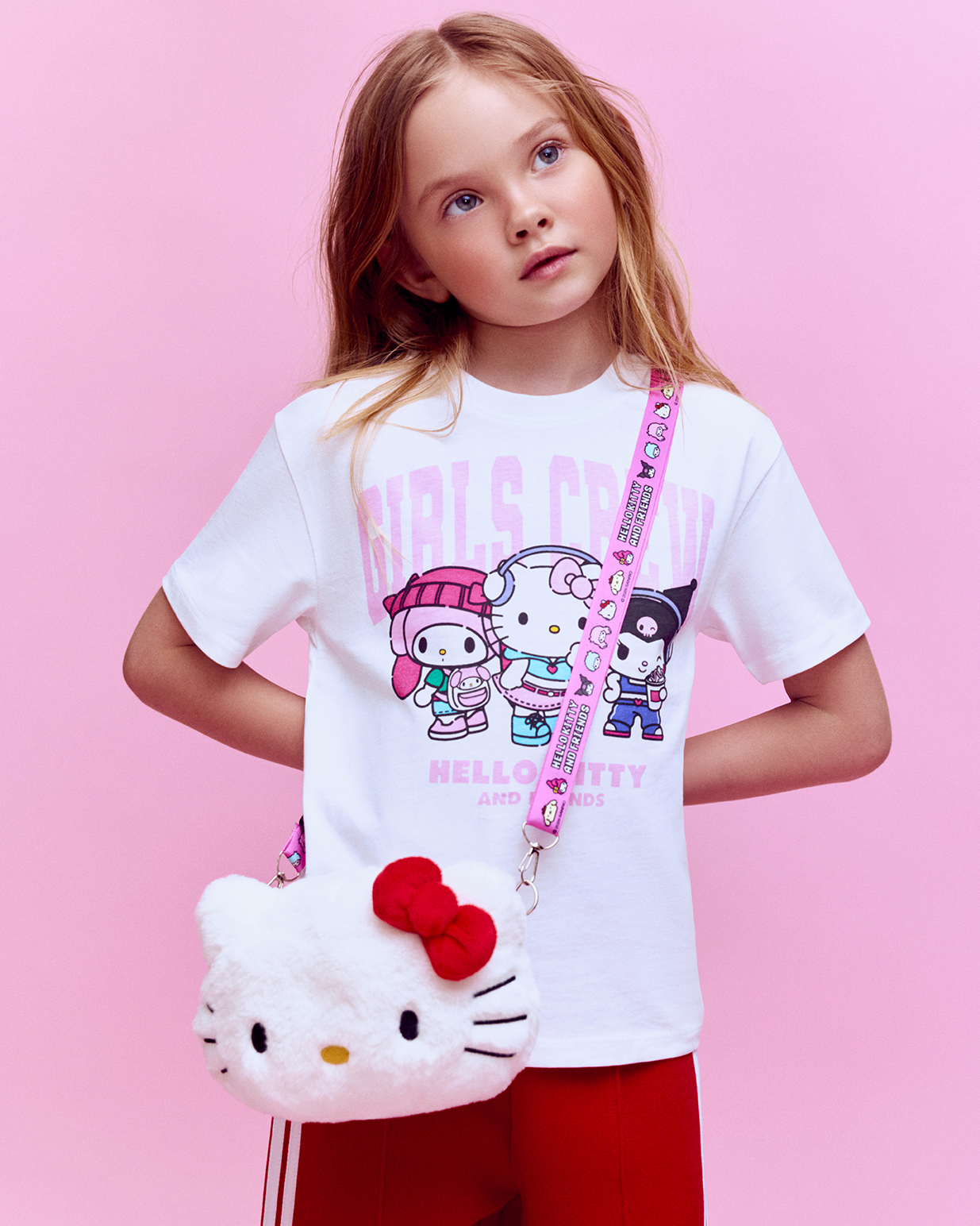 Изображение товара Футболка HELLO KITTY AND FRIENDS для девочки 110 см белая с принтом