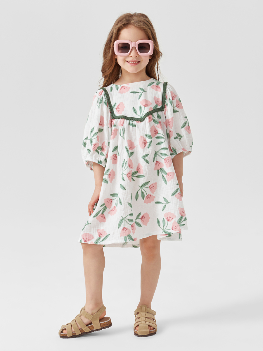 Платье Happy Baby 88132_pink-flower - фото 1