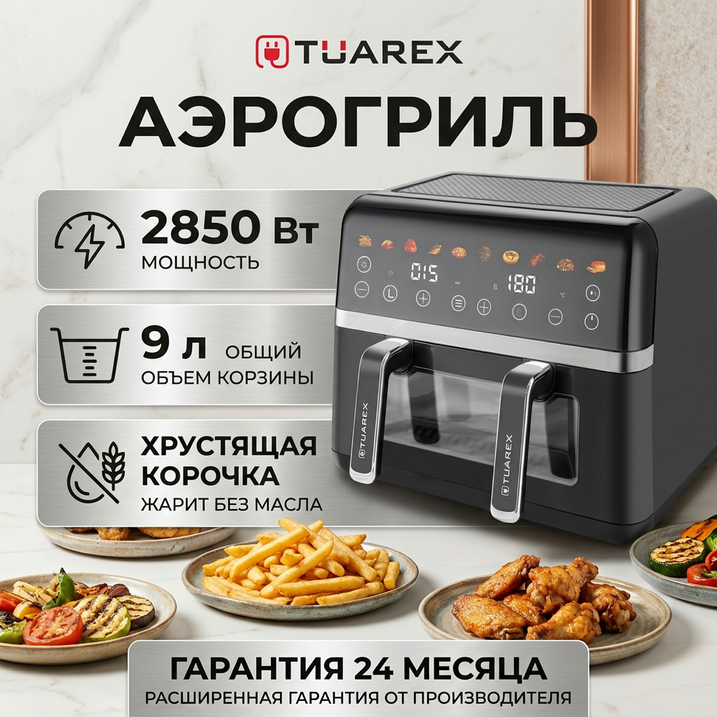 Изображение товара Аэрогриль TUAREX AG 3004 с 10 автоматическими программами и таймером
