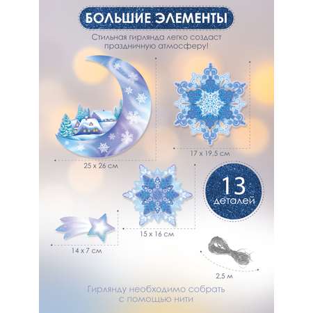 Зимняя новогодняя Открытая планета гирлянда на 2024 год украшение дома