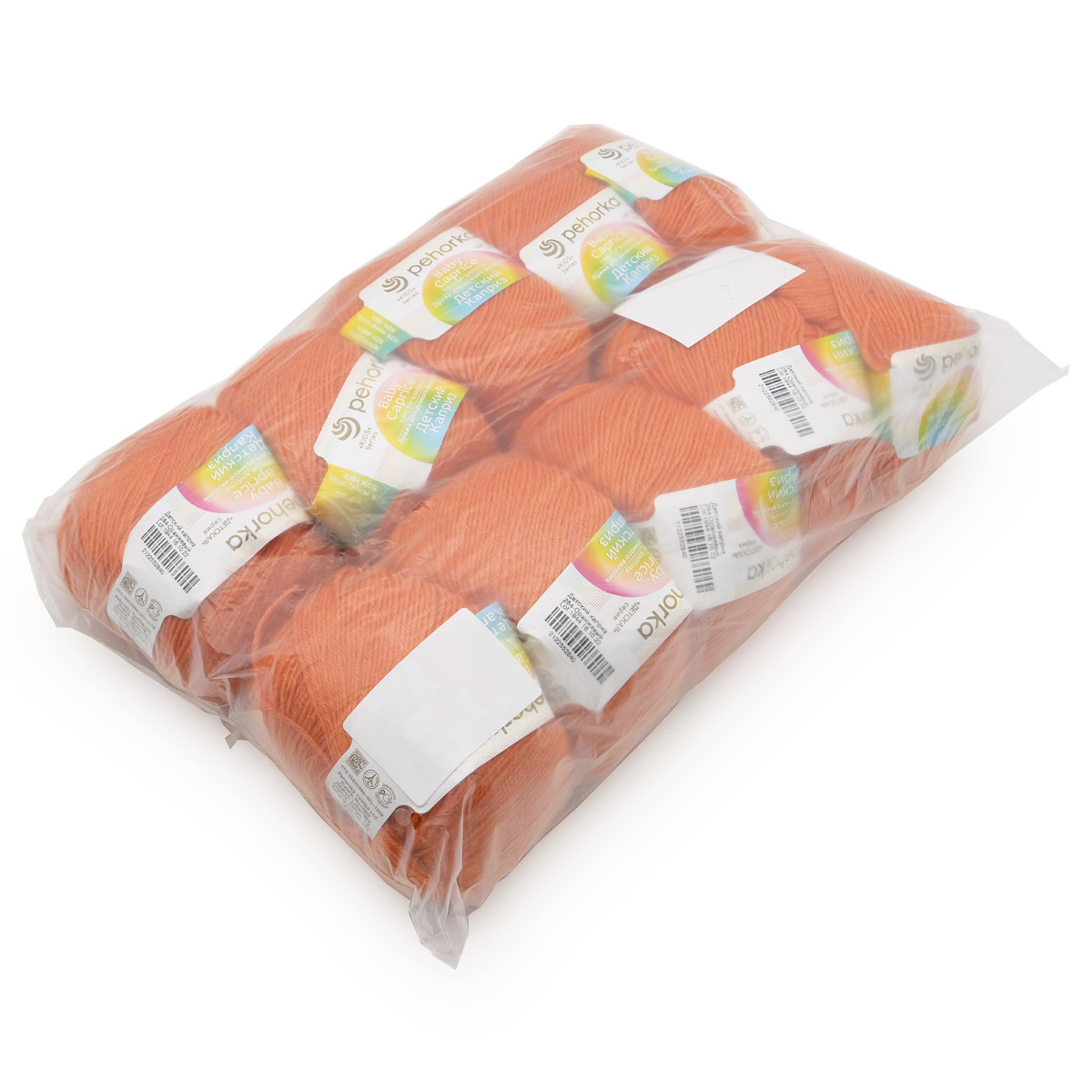 Пряжа для вязания Пехорка детский каприз 50 гр 225 м мериносовая шерсть фибра согревающая 284 оранжевый 10 мотков - фото 3