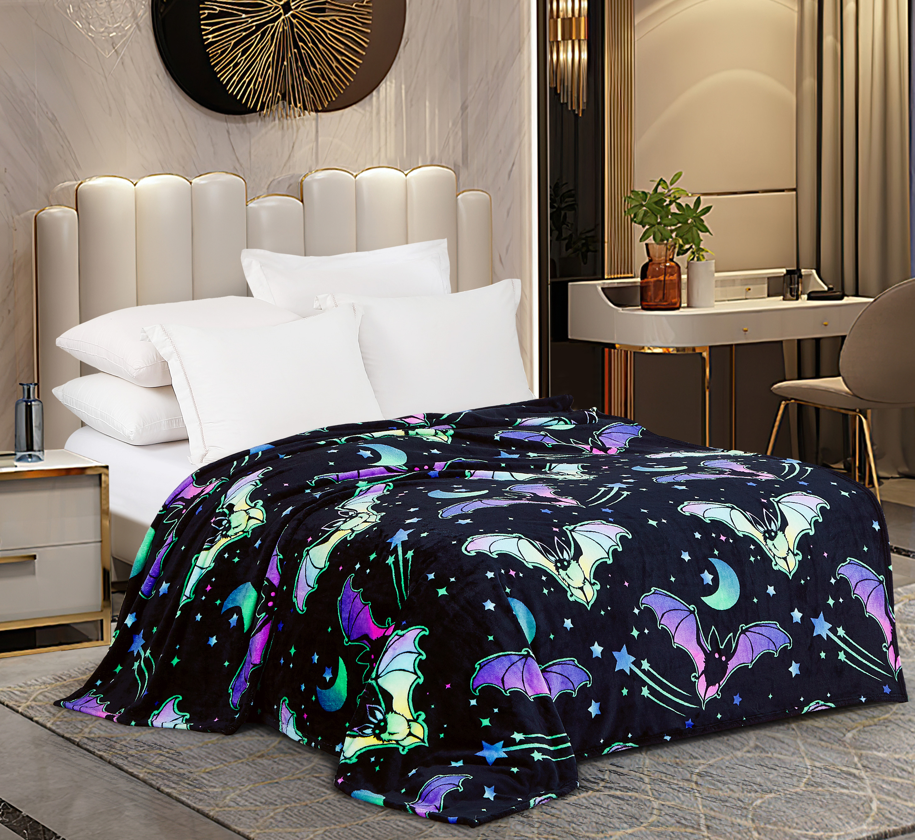 Плед PAVLine Аэро Софт Летучие Мыши 150 x 200 см велсофт - фото 4