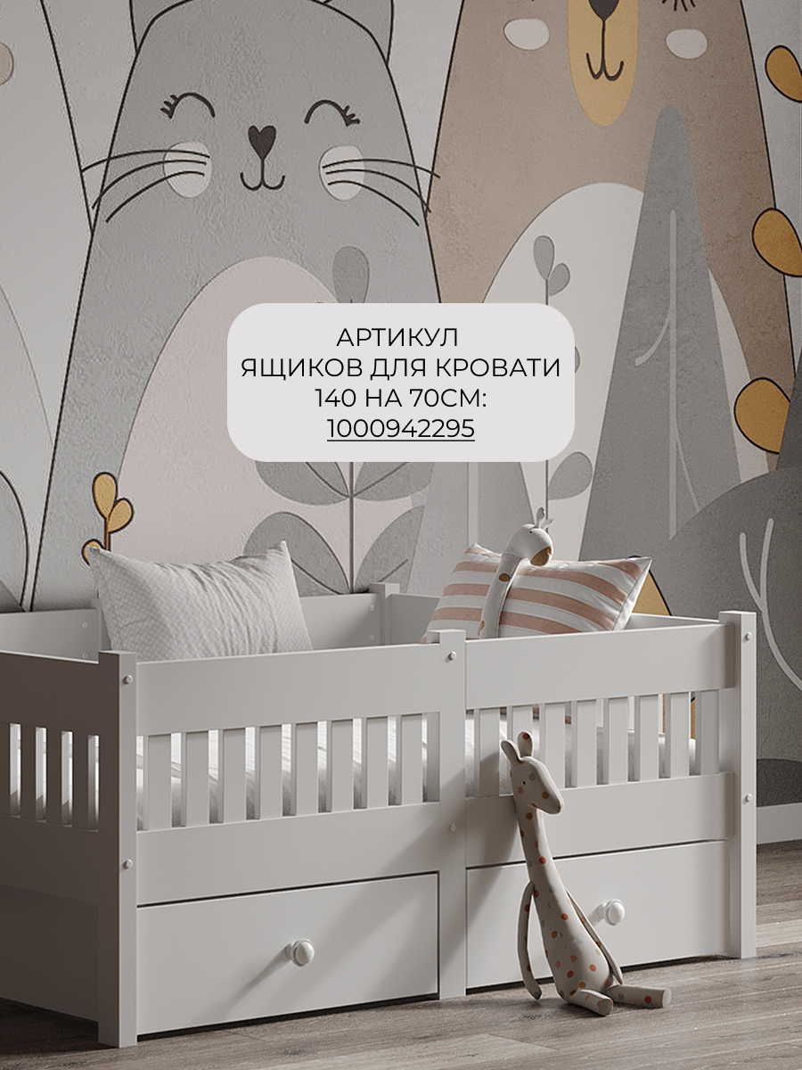 Кровать односпальная Moms charm Бортики (белый) - фото 3