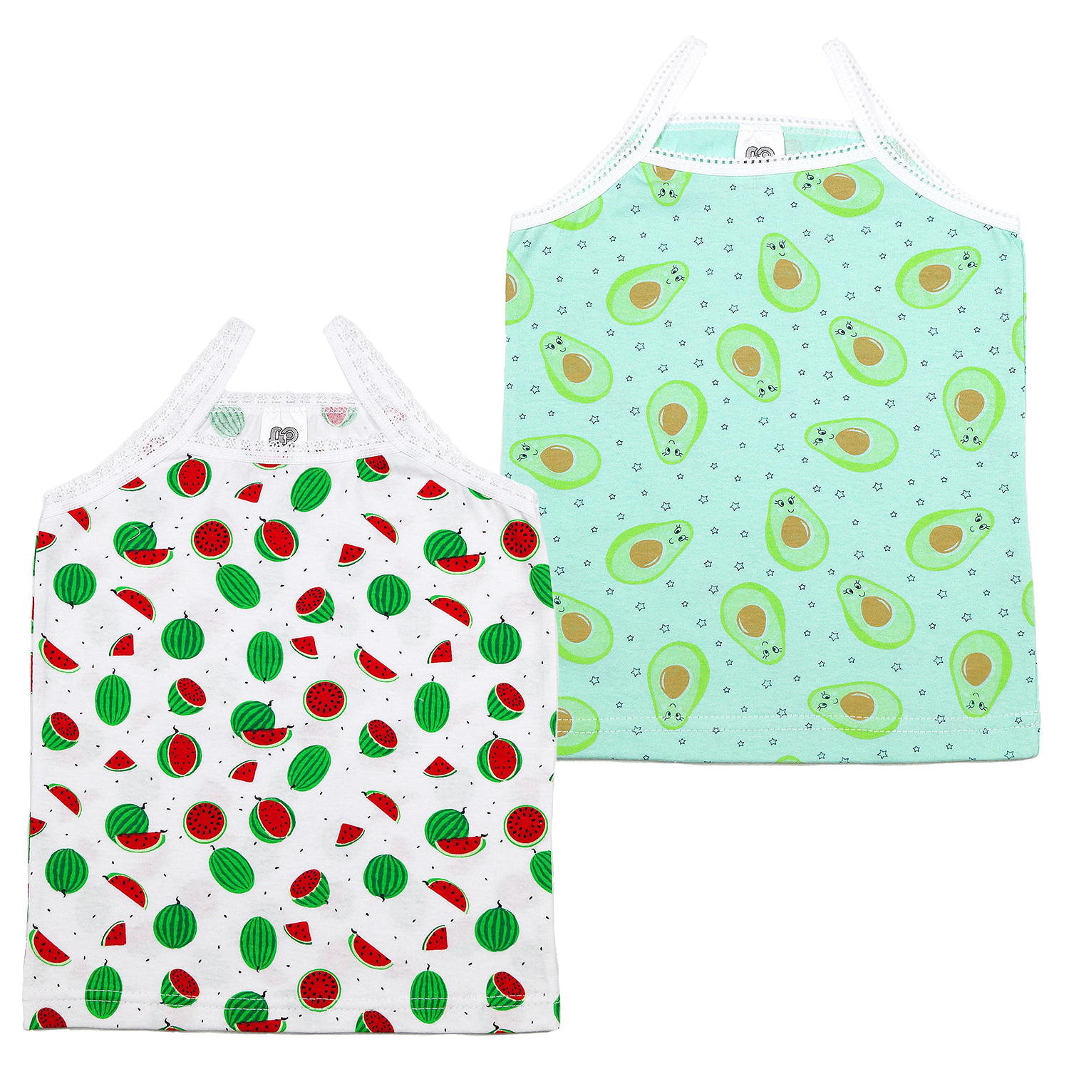 Изображение товара Одежда для девочек Майки 2 шт ДО-Детская 100% хлопок обтягивающие с кружевной отделкой